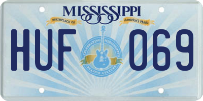 MS license plate HUF069