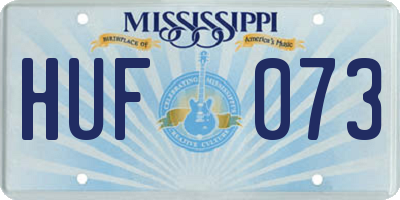 MS license plate HUF073