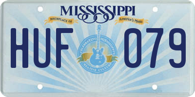 MS license plate HUF079