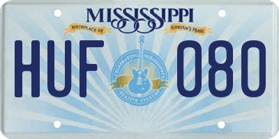MS license plate HUF080