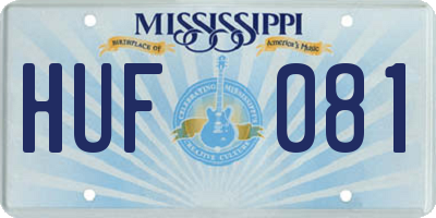 MS license plate HUF081