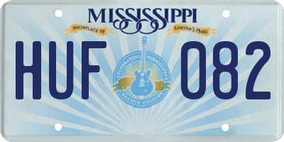 MS license plate HUF082