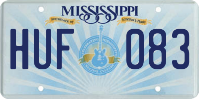 MS license plate HUF083