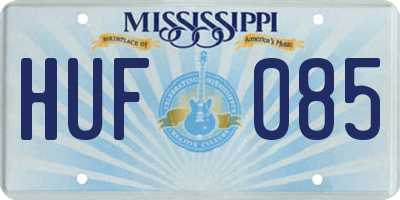 MS license plate HUF085