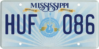 MS license plate HUF086