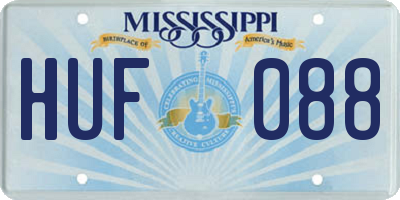 MS license plate HUF088