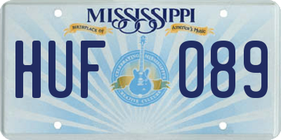 MS license plate HUF089
