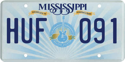 MS license plate HUF091