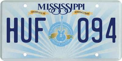 MS license plate HUF094