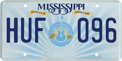 MS license plate HUF096