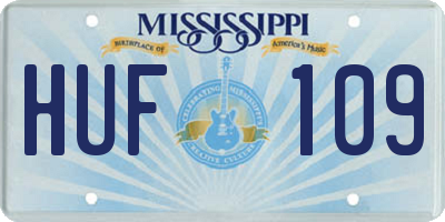 MS license plate HUF109