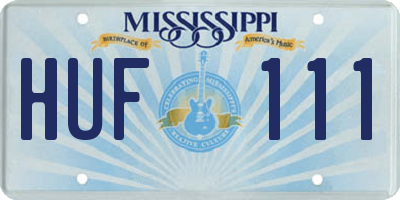 MS license plate HUF111