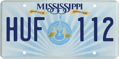 MS license plate HUF112