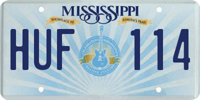 MS license plate HUF114