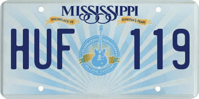 MS license plate HUF119