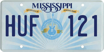 MS license plate HUF121