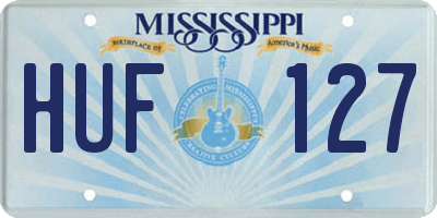 MS license plate HUF127