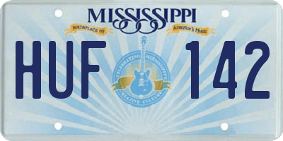 MS license plate HUF142