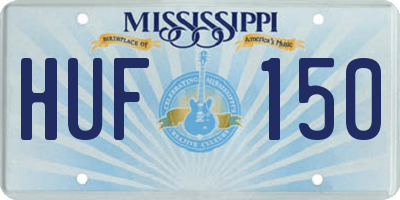 MS license plate HUF150