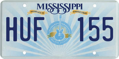 MS license plate HUF155
