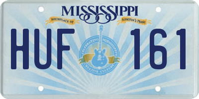 MS license plate HUF161