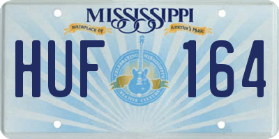 MS license plate HUF164
