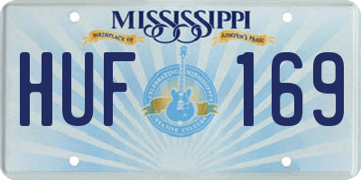 MS license plate HUF169