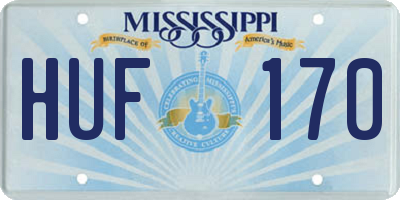 MS license plate HUF170