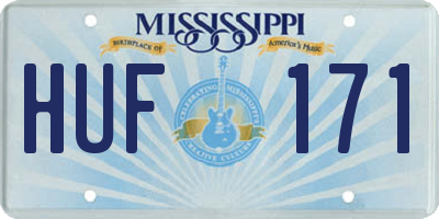 MS license plate HUF171