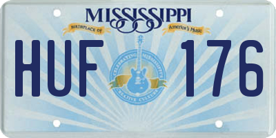 MS license plate HUF176