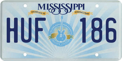 MS license plate HUF186