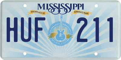 MS license plate HUF211