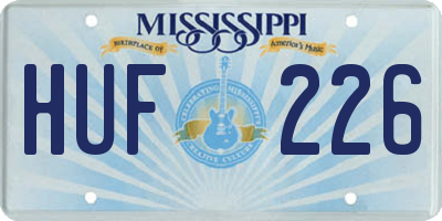 MS license plate HUF226