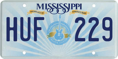 MS license plate HUF229