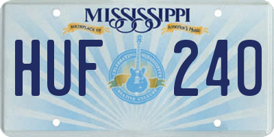 MS license plate HUF240