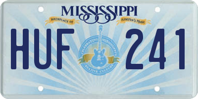 MS license plate HUF241