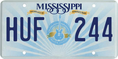 MS license plate HUF244