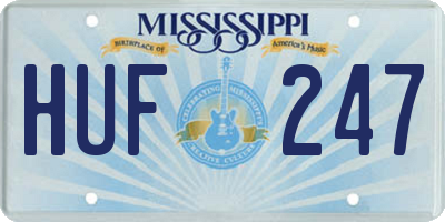MS license plate HUF247