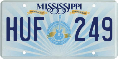 MS license plate HUF249
