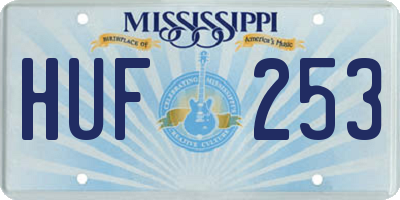 MS license plate HUF253