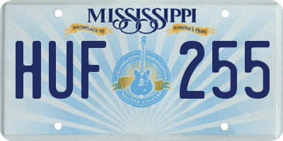 MS license plate HUF255