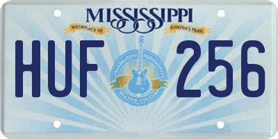 MS license plate HUF256