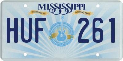 MS license plate HUF261