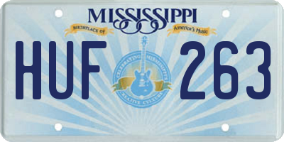MS license plate HUF263