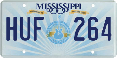 MS license plate HUF264