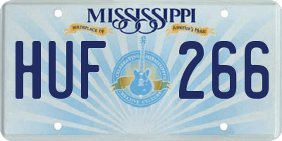 MS license plate HUF266