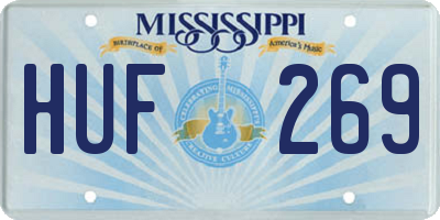 MS license plate HUF269