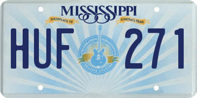 MS license plate HUF271