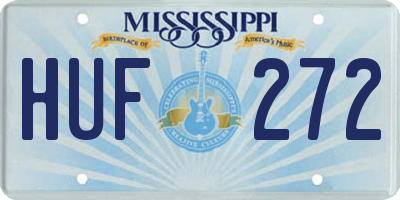 MS license plate HUF272
