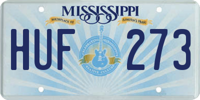 MS license plate HUF273